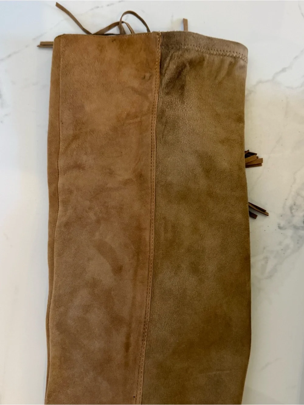Rebecca Minkoff Tan Suede Fringe Over-the-Knee Boots